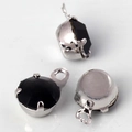 DIY black faceted zircon stone pendant with silver plated four-prong brass setting - 1 Piece / Silver Plated with Black Zirconia