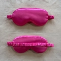 Rose pink satin sleep eye mask with glossy finish and elastic strap variant - Rose Red