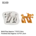 Chinese dragon silicone mold with golden resin finish, size 7.5x6x1.9cm for DIY crafts - B169 / Gray