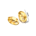 Golden 34mm oval hollow geometric earring pendant parts in polished stainless steel - 22x34mm Hollow Oval Studs / Gold