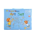 208-piece blue children's art painting set with watercolor pens and markers in a case - Drawing Set (208 Pen [Blue]) / Blue