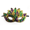 Mardi Gras pailletten half gezicht masker, goud paars groen carnaval feest oogmasker voor. - Nieuwe Lovertjesstijl F
