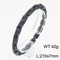 Hiphop zwarte roestvrijstalen drakenbotketting armband, gewicht 42g en maat 210x7mm - Zwarte Armband