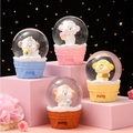Cute puppy crystal snow globes with colorful ice cream cone bases in a four-piece set - 25-9# (lights + Snowflakes)