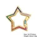 Gold star-shaped carabiner lock clasp with colorful zirconia for DIY jewelry making - Style 30: Copper Micro-set Zircon Connecting Clasp