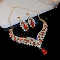 No.78 Gold Red Waterdrop 2-Piece Set