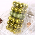 36pcs olive green and gold Christmas ball ornaments with mixed matte and glitter finishes - 4cm 36Pcs / Apple Green