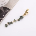 Goldenes Spiral-Haarschmuck-Accessoire mit hängenden natürlichen grünen Steinanhängern - Kurzer Stil / Dunkelgrün Kurz