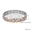 Two-tone gold and silver titanium steel magnetic bracelet for couples 22cm length - Men's Silver & Rose Gold Full Magnetic