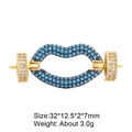 Detailed macro of gold lip-shaped jewelry connector with blue stones and white zircons - Style-30 (Gold Turquoise Lips)