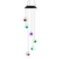 Solar powered Halloween wind chime with six glowing colorful eyeballs for garden decor - Eyeball