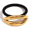 Elastico per capelli con labbra placcate in oro 18 carati e cinturino nero elastico - Forma di Labbra / Oro