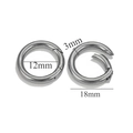 Silver stainless steel spring ring clasp 18mm outer diameter with 3mm wire thickness - Round / 18mm / Steel
