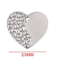 23mm Herzanhänger aus Edelstahl in Silber mit gehämmerter Struktur und poliertem Finish - Silber Herz / 23mm
