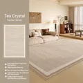 Minimalist solid brown earth-tone carpet with non-slip base for modern living room - 140×200cm / Smoky Quartz
