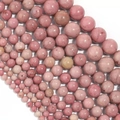 Natürliche rosa Rhodonit-Rundperlen für die handgefertigte DIY-Schmuckherstellung - 4mm / Regenbogen