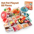 Set cucina per bambini 88 pezzi con hot pot realistico, cibo giocattolo e accessori - Set Hot Pot 88 PZ (20C2)
