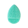 Green teardrop-shaped makeup sponge with porous texture for deep facial cleansing - Lake Green
