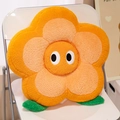 Orange sunflower plush pillow with big eyes on a white chair, cute home decor - 40*40cm / Orange Flower