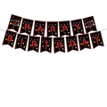 Black and pink 13th birthday party banner with Happy Birthday and Official Teenager text - Teenager Theme Black & Red Banner