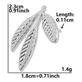 Size specifications of the 304 stainless steel leaf earring showing dimensions and weight - Three-leaf branch / Steel