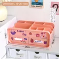 Pink desktop organizer with drawers and cute stickers, dimensions 10x26x16cm - Storage Box with Stickers / Pink