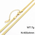 Golden stainless steel flat snake chain necklace 4mm width for men and women - 4mm x 40cm / Gold