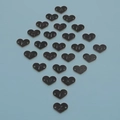 Juego de 26 dijes de corazón negros en acero inoxidable grabados con el alfabeto A-Z - Letra A / Negro