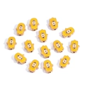 Golden Hamsa hand charms with yellow enamel evil eye beads for jewelry making - Hamsa Hand / Yellow