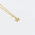 Elegante collana con ciondolo a stella dorata e zirconi bianchi su catena sottile - Pentagramma Svuotato (Piena Zirconia)