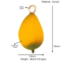 Detailed measurement of mango acrylic fruit pendant with height 19mm and width 10mm - Mango