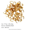 18K gold-plated stainless steel U-shaped pendant bail connectors for DIY jewelry, 5x7mm size - 5*7mm / 10 Pieces Set / Bail Clasp / Gold