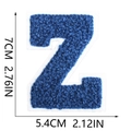 Detail view of 7cm blue chenille letter Z patch showing exact size and fabric texture - Blue-Letter Z