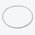 Classic silver S925 tennis necklace set with vibrant green cubic zirconia stones - 925 Silver / Silver Style (Green Stone)