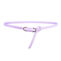 Chic lavender thin PU leather belt with elegant gold metal buckle for women - Purple
