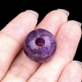 Deep purple natural amethyst 18mm bead with 5mm large hole for DIY jewelry making - Amethyst (18mm Hole 5mm)