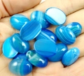 Oval 10x14mm blue striped agate natural stone cabochons for jewelry making - Blue Striped Agate