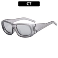 Retro square oversized translucent gray sunglasses with matte finish side shields - Grey Frame White Mercury