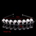 Elegant silver bridal crown with white pearls and sparkling rhinestones for women - Pearl Wave Style (FG003)