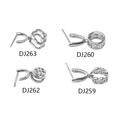 S925 sterling silver pinch bails for pendants with four unique cutout hollow designs - DJ263 (Hollow Coin Pattern) / White Gold (S925 Silver Plated)