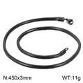 Collar de cadena de serpiente negra de acero inoxidable mate 3mm y largo 450mm - Longitud 45cm x Ancho 3mm / Negro