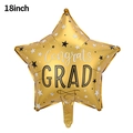18-inch golden star-shaped graduation balloon with Congrats GRAD print and stars - 18 Inch Gold Graduation Star