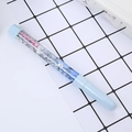 Creative liquid glitter gel pen in blue finish with sparkling sequins and clear barrel - Quicksand Pen With Text Blue