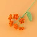 Handmade knitted orange Forget-Me-Not flower bouquet for desk decor and gifts - Orange