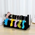 Présentoir à bijoux 2 niveaux en velours noir pour bracelets et montres 30x16,5x13cm - Présentoir À Bracelets Détachable À Double Rangée En Velours Noir ⚑
