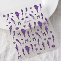 5D lavender floral nail art stickers with purple bow designs and 3D relief texture - Lavender Theme (TS-073)