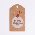 Brown kraft paper Christmas tag featuring Santa and Merry Christmas text for gift DIY - Space Santa (Kraft Paper)