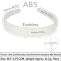 Light grey 2.0cm wide smooth ABS plastic hair hoop with detailed size specifications - 2.0CM Non-toothed Greyish White Plain