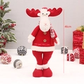 Renne de Noël en peluche de 46cm avec un pull en tricot rouge et une écharpe de fête - Renne de Noël (YF201812C)