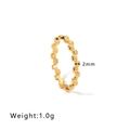 Irregular gold stainless steel ring with modern geometric bead texture, 2mm width - US 6 / Continuous Geometric Block Style (NB-R24122)